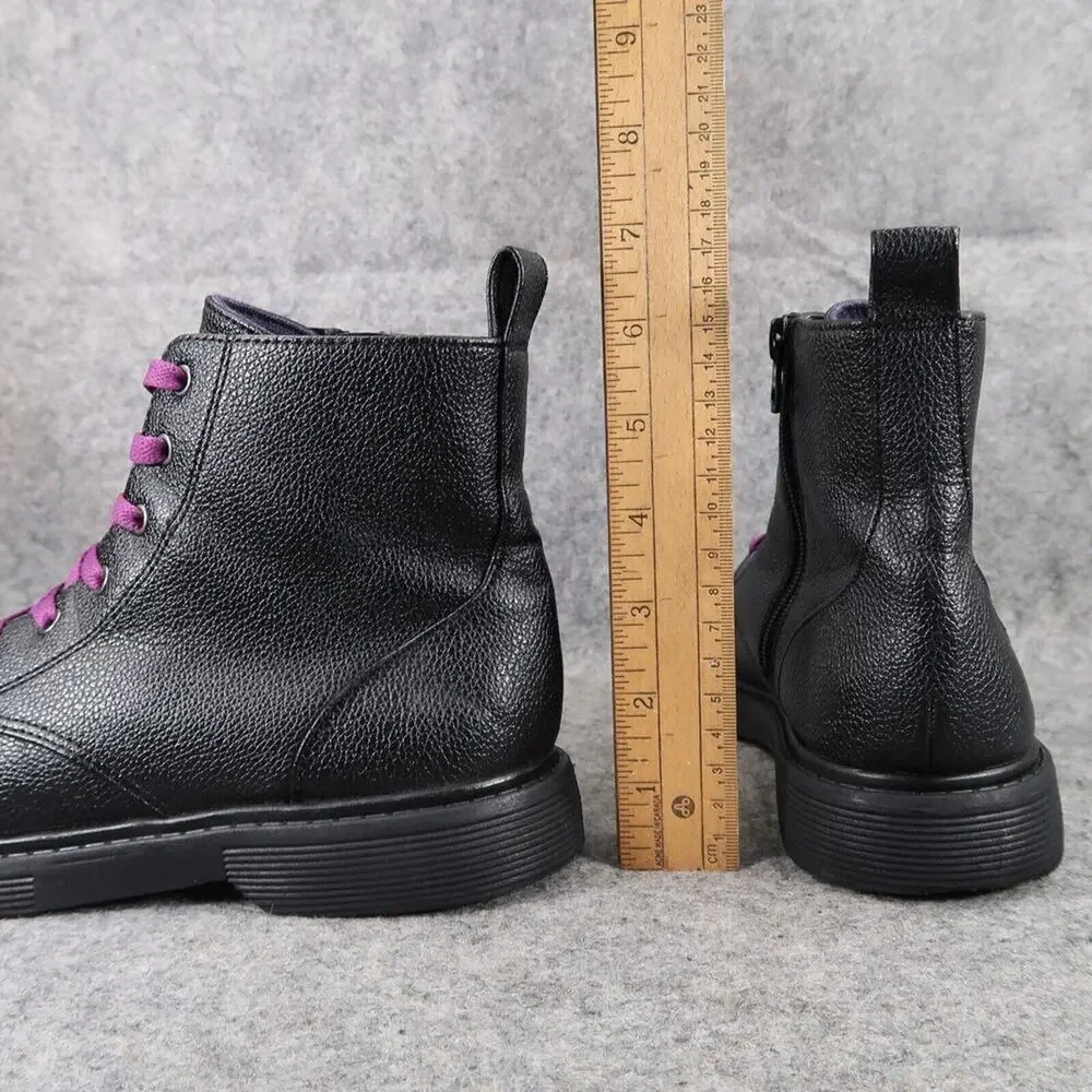 Art Class Shoes Kids 5 Boots Combat Biker Classic Lace Up Zip Black Casual Girls